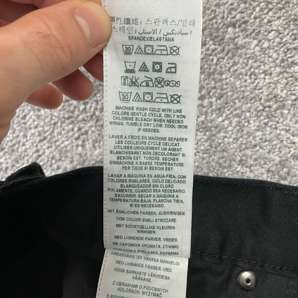 Guess Drexel Skinny Chino Pants Womens 33x26 Black Dark Wash Mid Rise Cotton - Picture 10 of 16